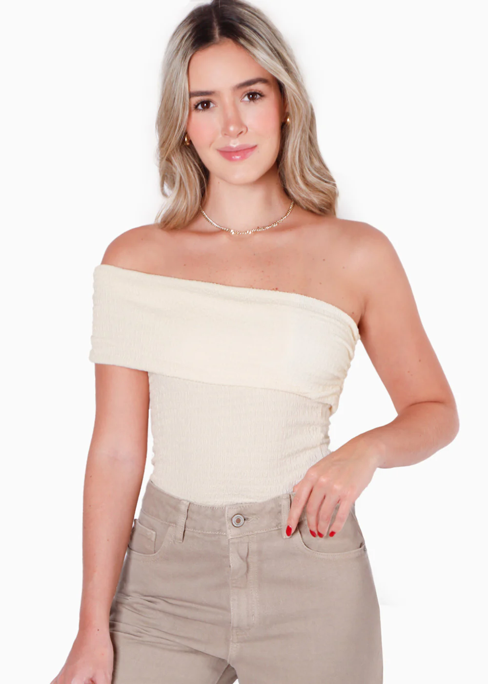 Blusa con escote off shoulder y de un solo hombro - IVETTE - Image 6