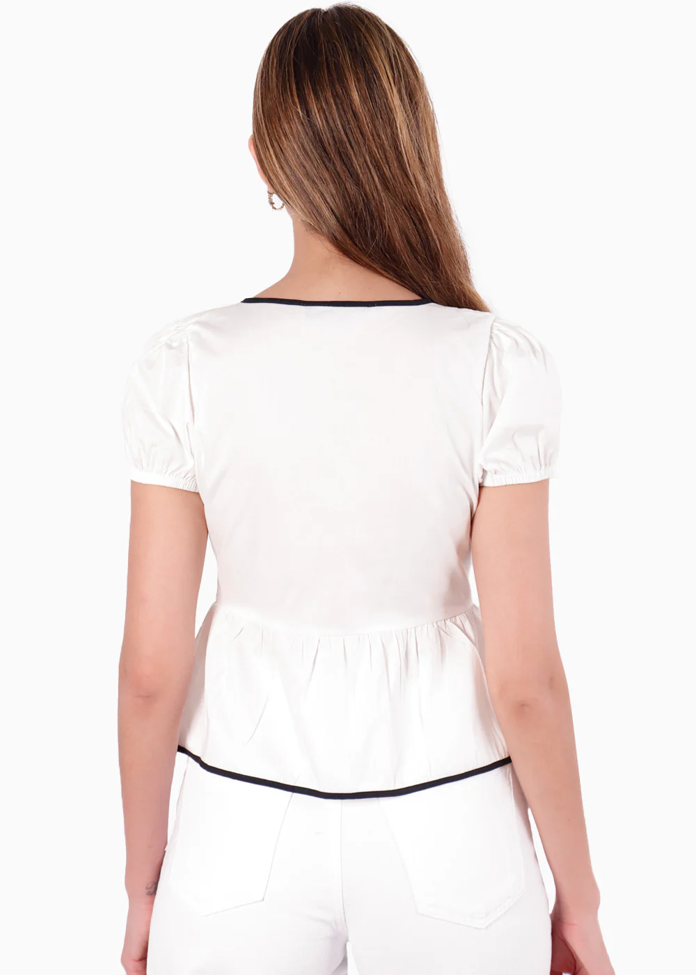 Blusa con mangas con anudados en contraste - HUESCA - Image 4