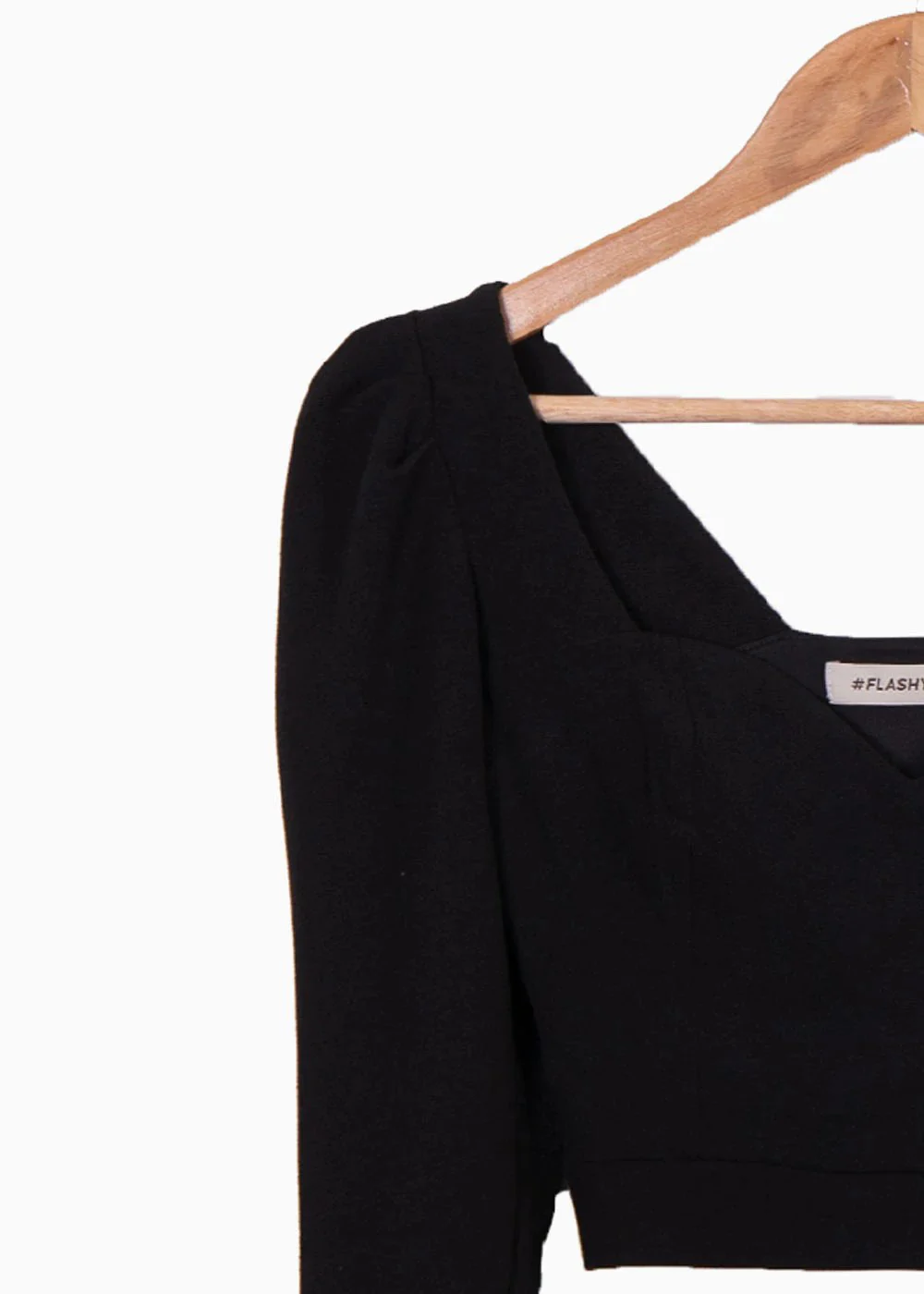 Blusa crop manga larga con escote cuadrado - JIN - Image 7