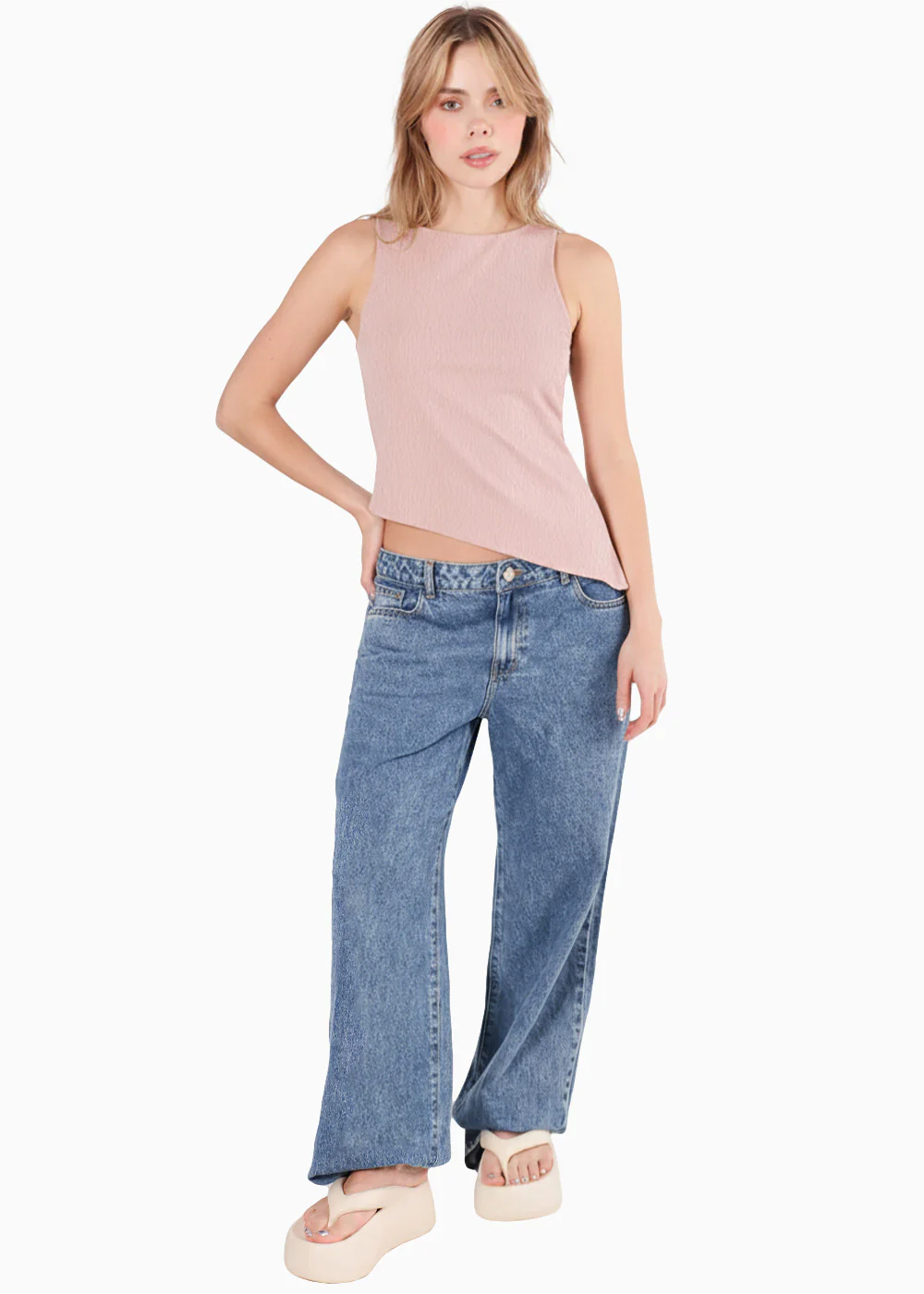 Blusa cuello tipo barco y ruedo asimetrico - IPOMEA - Image 3
