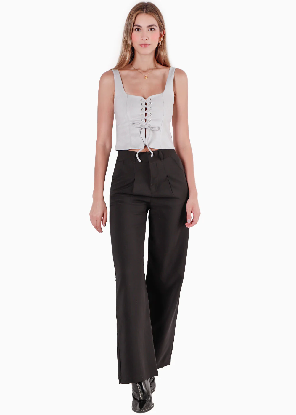 Blusa de tiras con ojaletes y tipo gamuza - KARENINA - Image 4