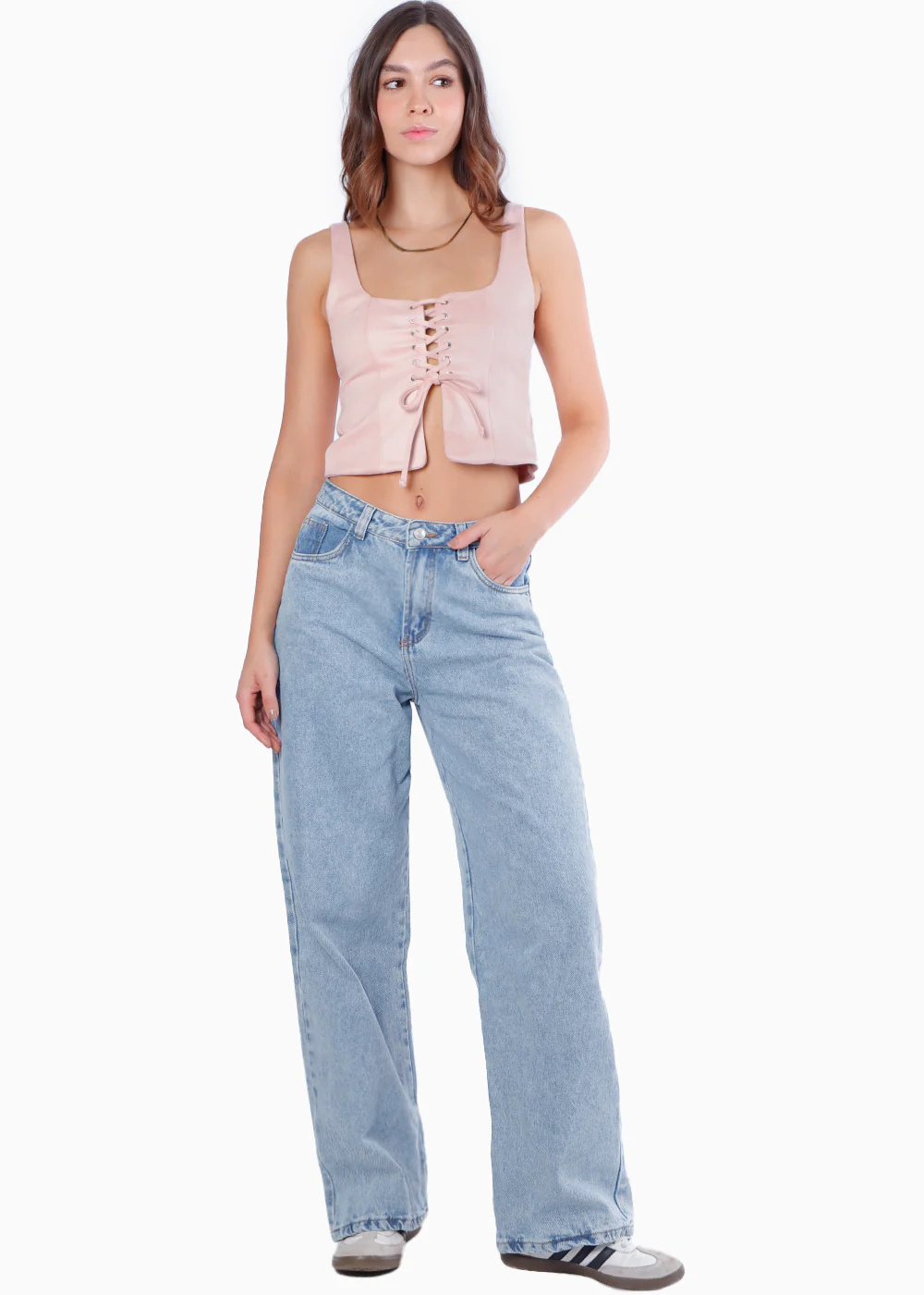 Blusa de tiras con ojaletes y tipo gamuza - KARENINA.ROSA - Image 3