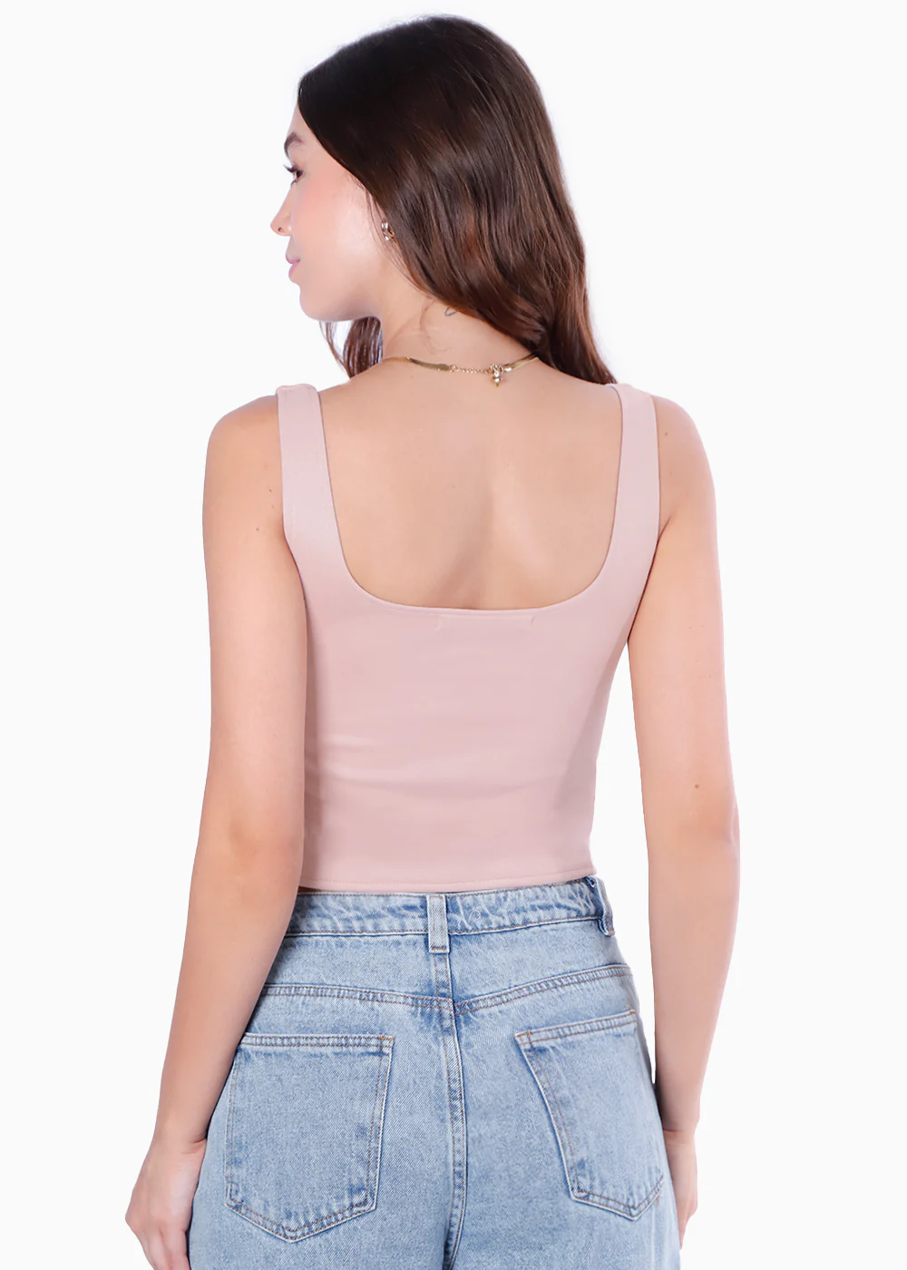 Blusa de tiras con ojaletes y tipo gamuza - KARENINA.ROSA - Image 4