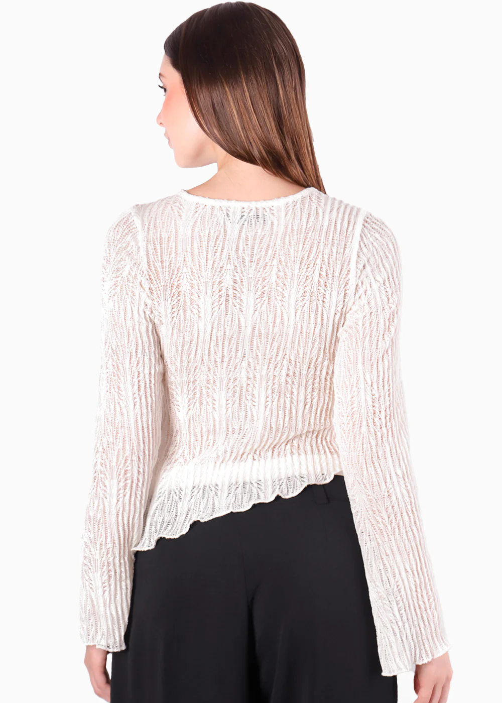 Blusa en Encaje con Manga Campana y Ruedo Asimetrico - SEGOVIA - Image 5