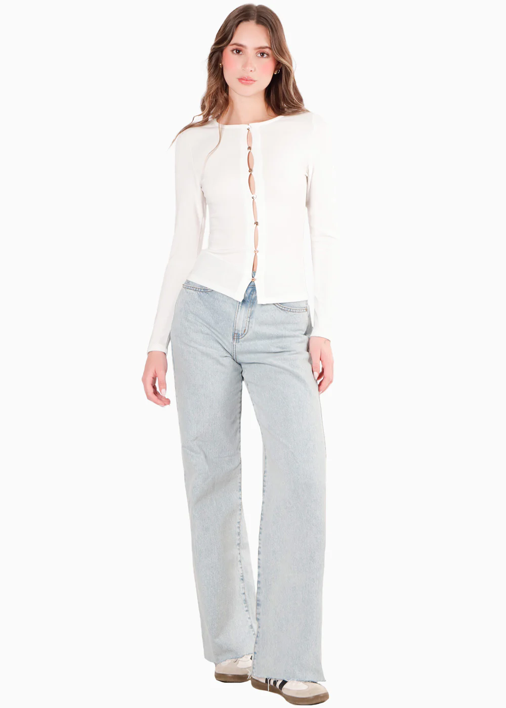 Blusa en rib con vivo en contraste en escote - CINNIA - Image 3