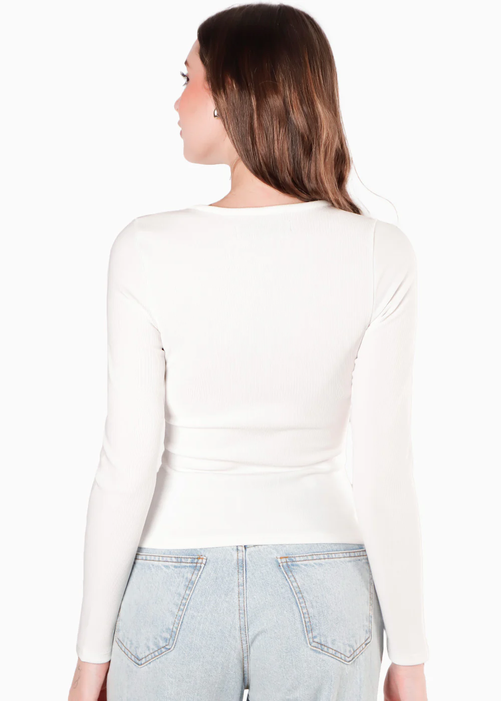 Blusa en rib con vivo en contraste en escote - CINNIA - Image 4