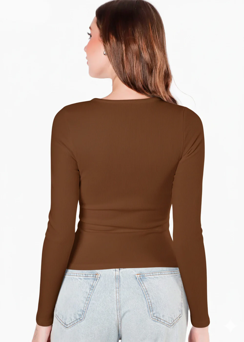 Blusa en rib con vivo en contraste en escote - CINNIA.CAFE - Image 4