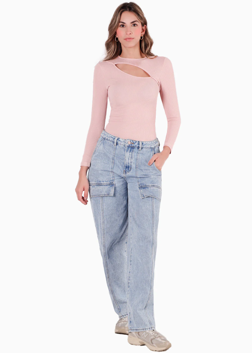 Blusa manga larga con abertura en escote - INDIANA.ROSA - Image 3