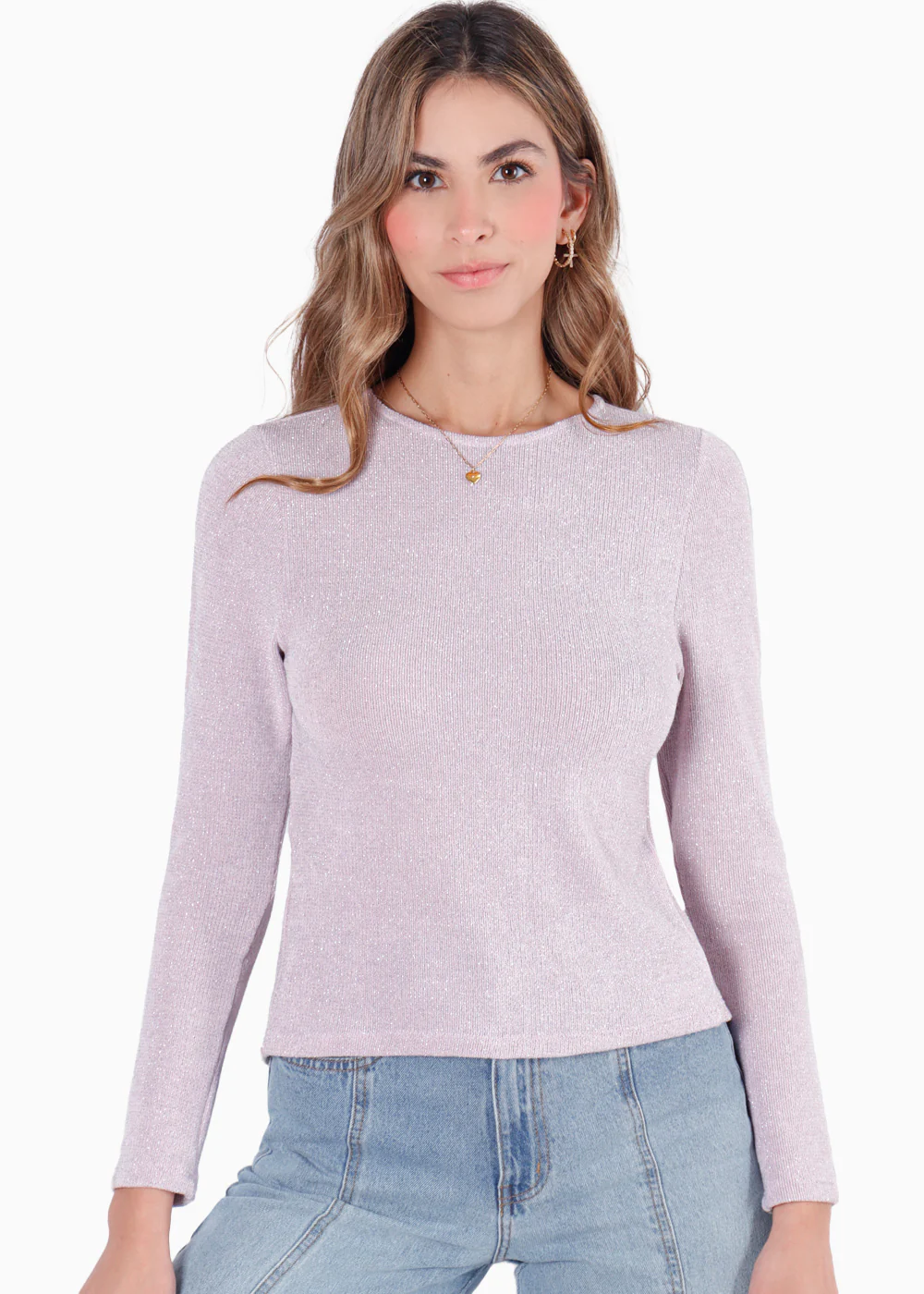 Blusa manga larga con espalda descubierta y anudado en contraste - AGNES - Image 2