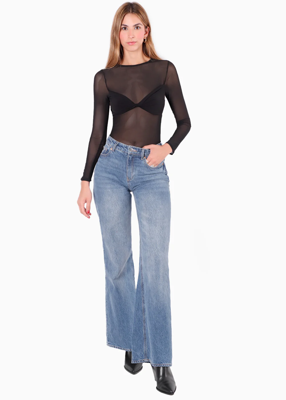 Blusa manga larga con top entorchado - NORALIA - Image 3
