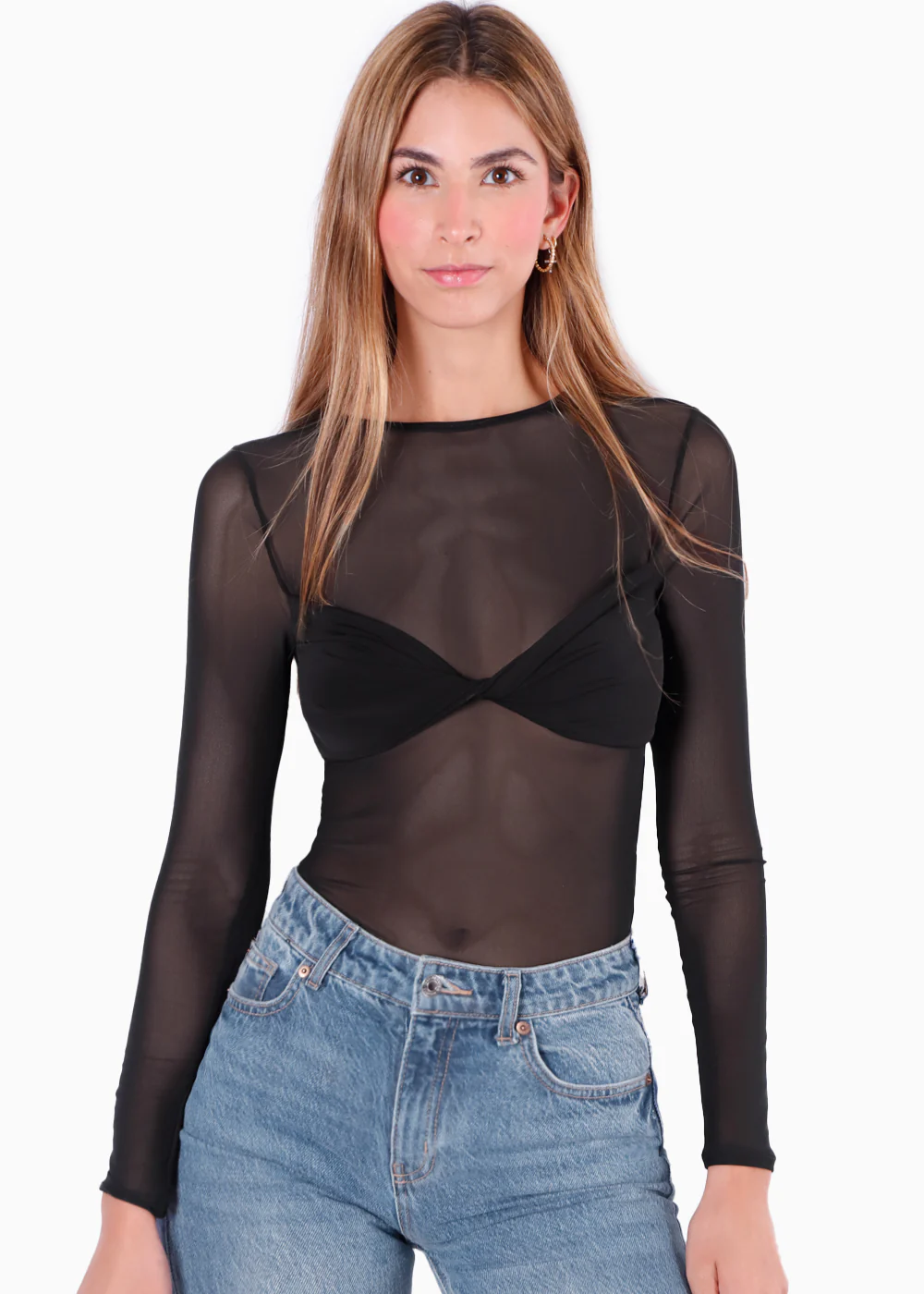Blusa manga larga con top entorchado - NORALIA - Image 5