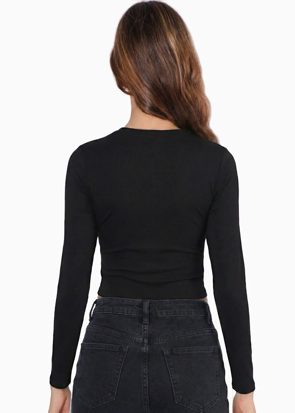Blusa manga larga con varilla en escote profundo - ASPEN - Image 4