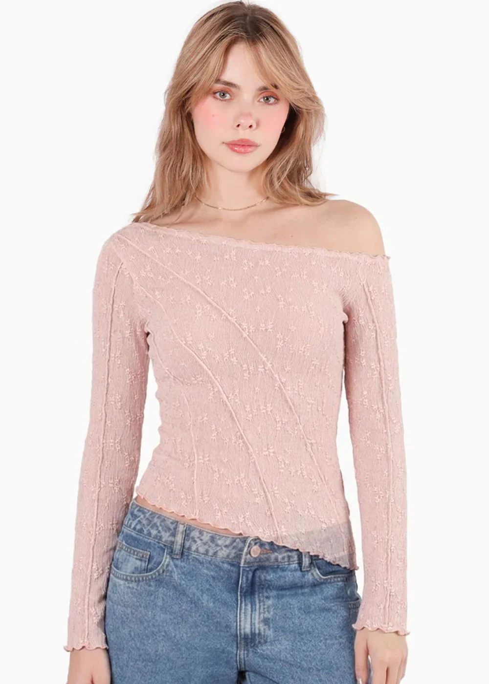 Blusa manga larga en tela de encaje - GRANADA - Image 5