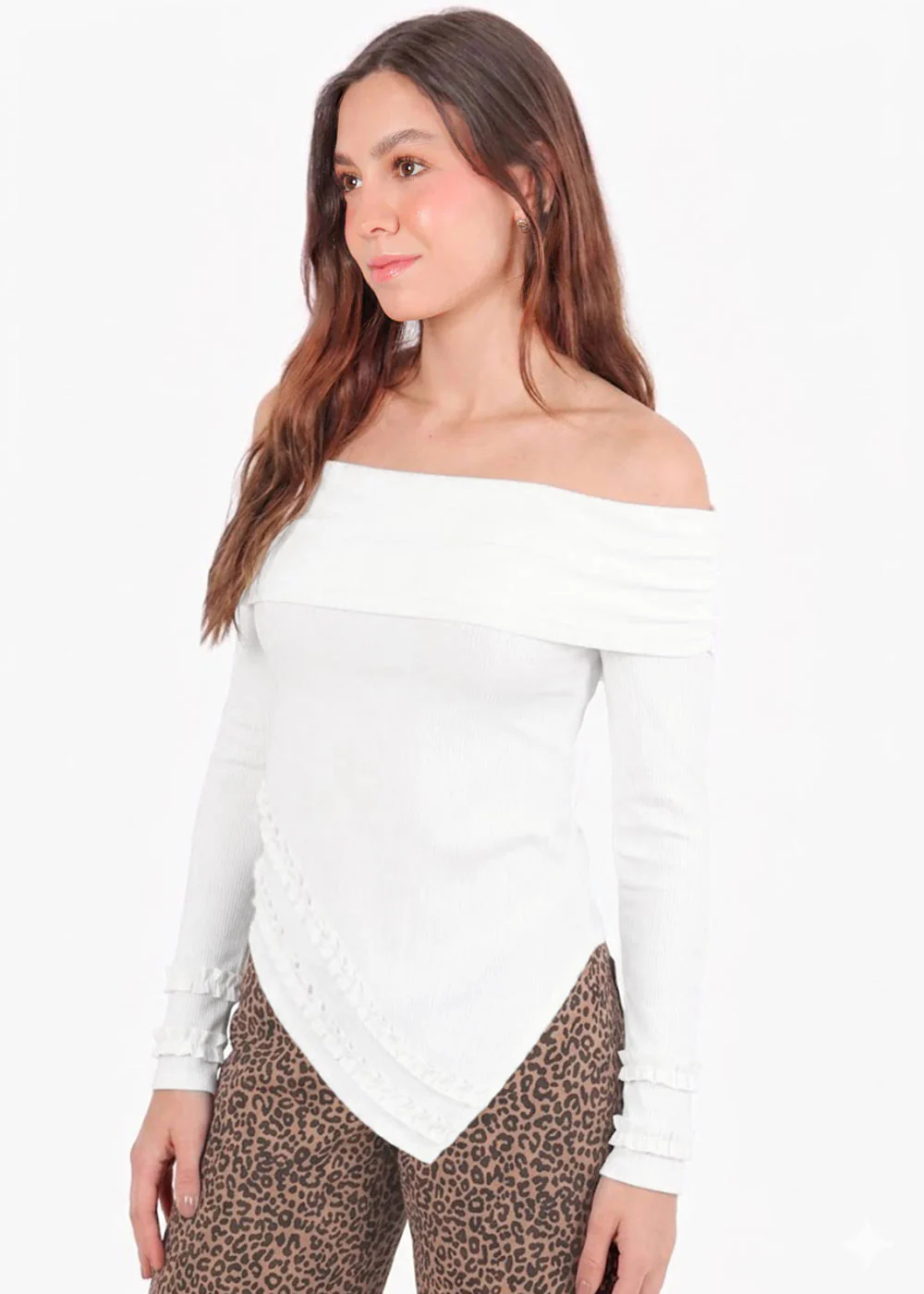 Blusa manga larga offshoulder asimétrica - VALERA - Image 2
