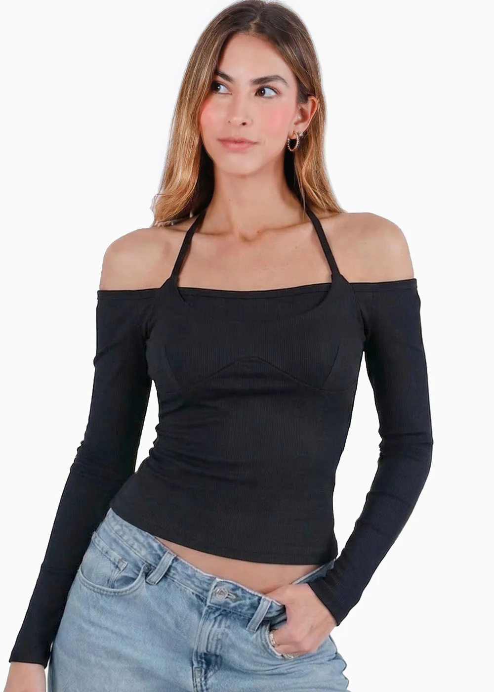Blusa off shoulder con top externo - PORTOBELO - Image 5