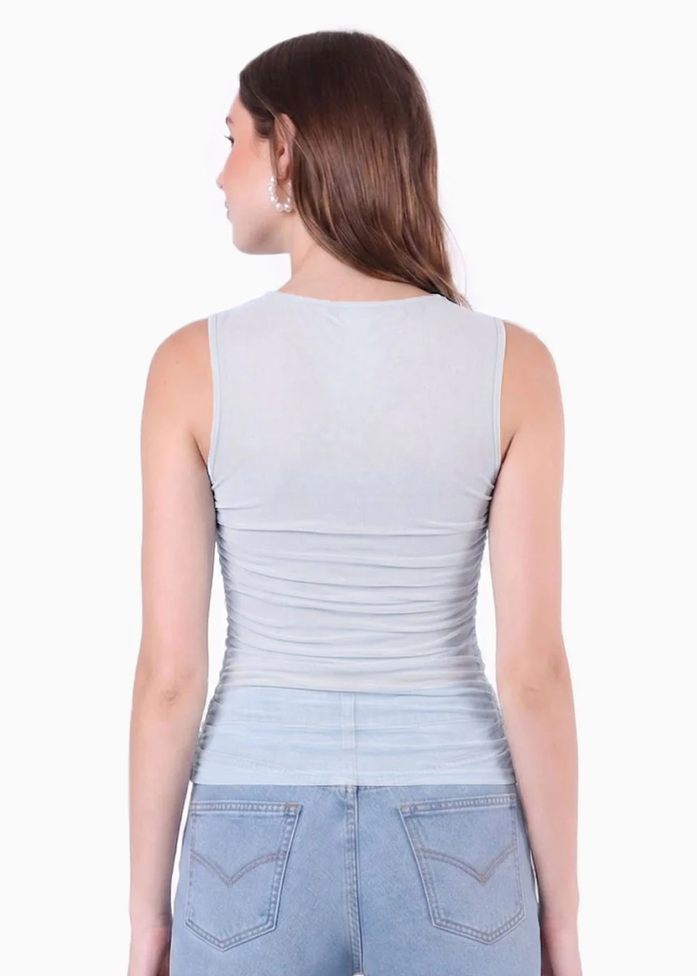 Blusa sin mangas con recogido en el frente - CORONADO - Image 4