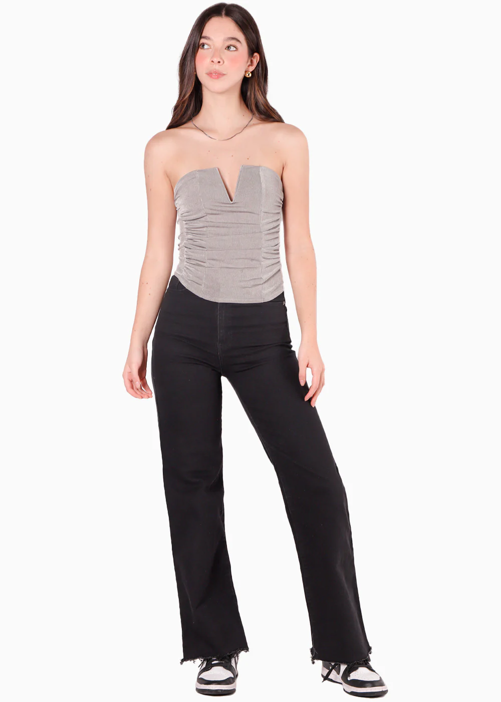 Blusa strapless con escote en v - ROSE - Image 4