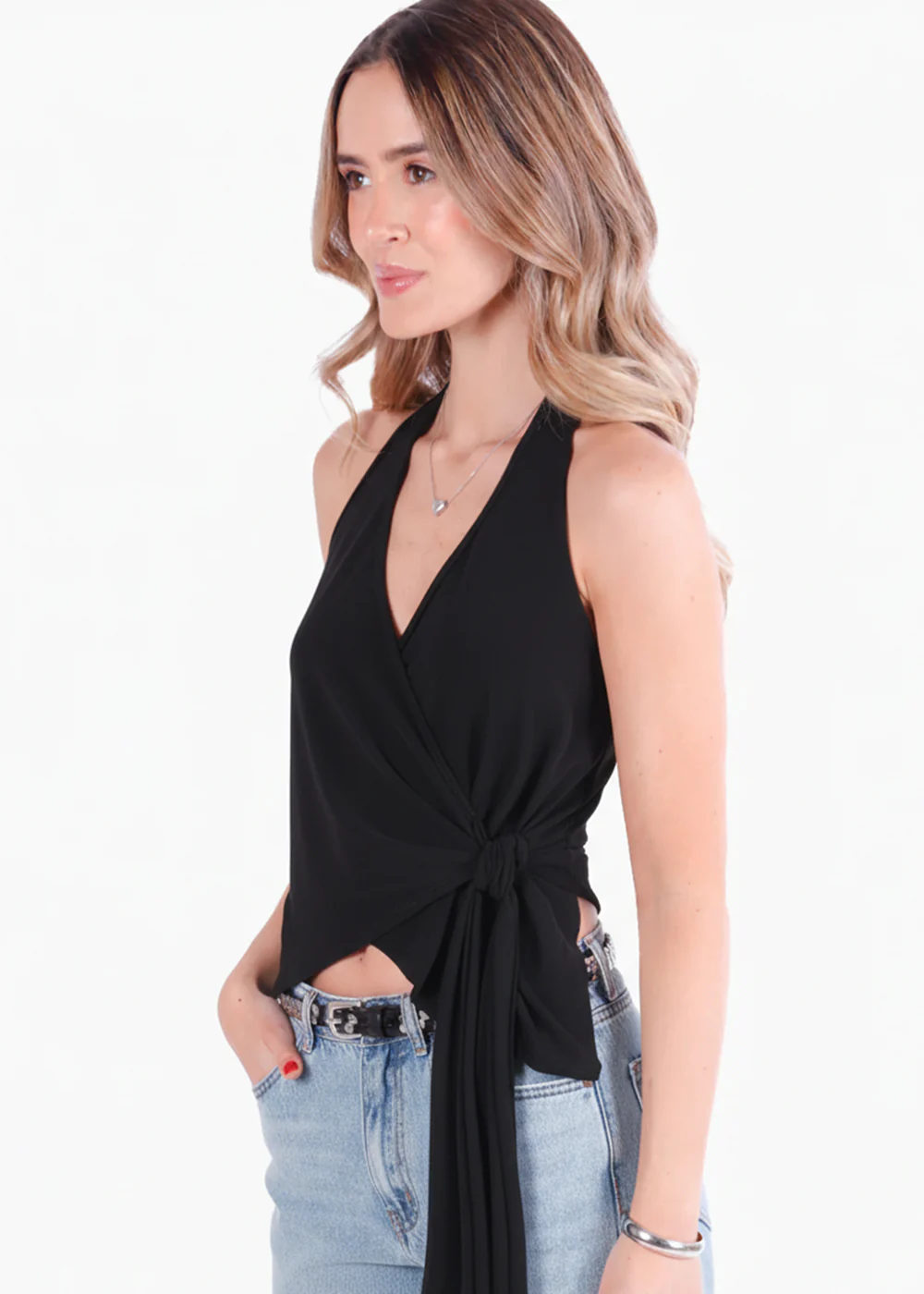 Blusa tipo halter con anudado en frente - MAZATLAN - Image 2