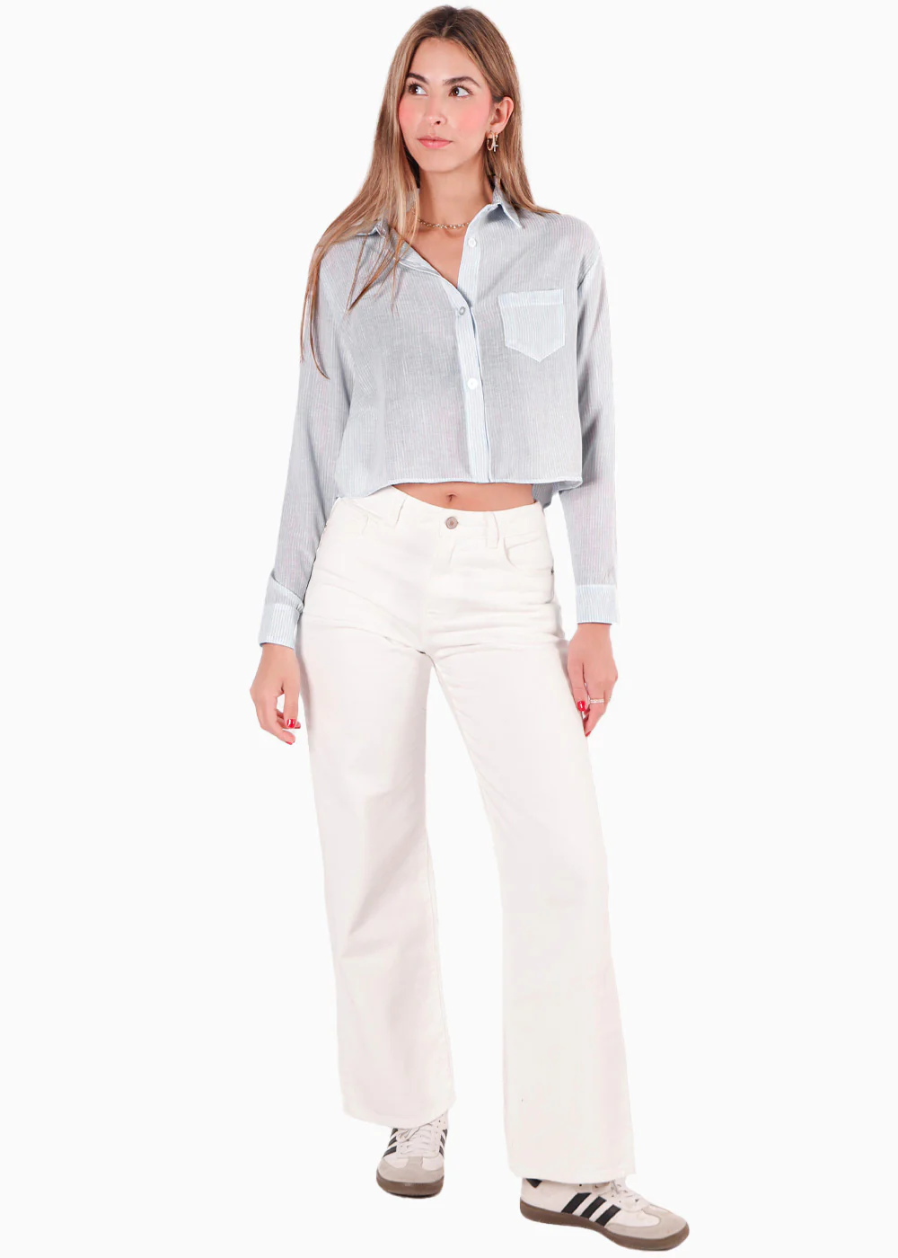 Camisa crop manga larga con botones - KIANA.RAYAS - Image 5