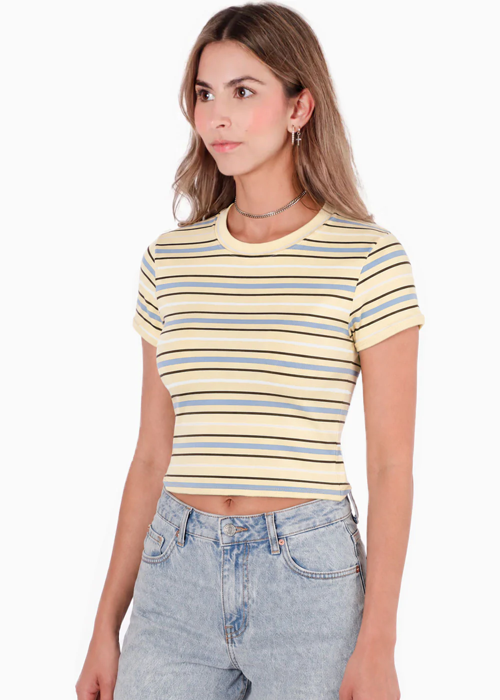 Camiseta baby tee con estampado de rayas - GUATIRE - Image 3
