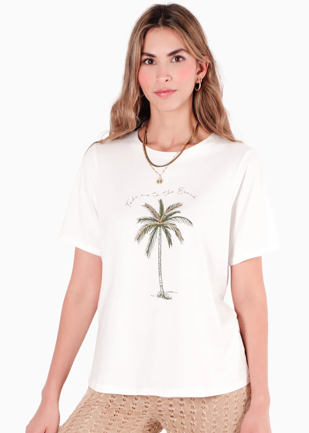 Camiseta básica con estampado de palmera "Joy in summer" - JEMIMA - Image 3