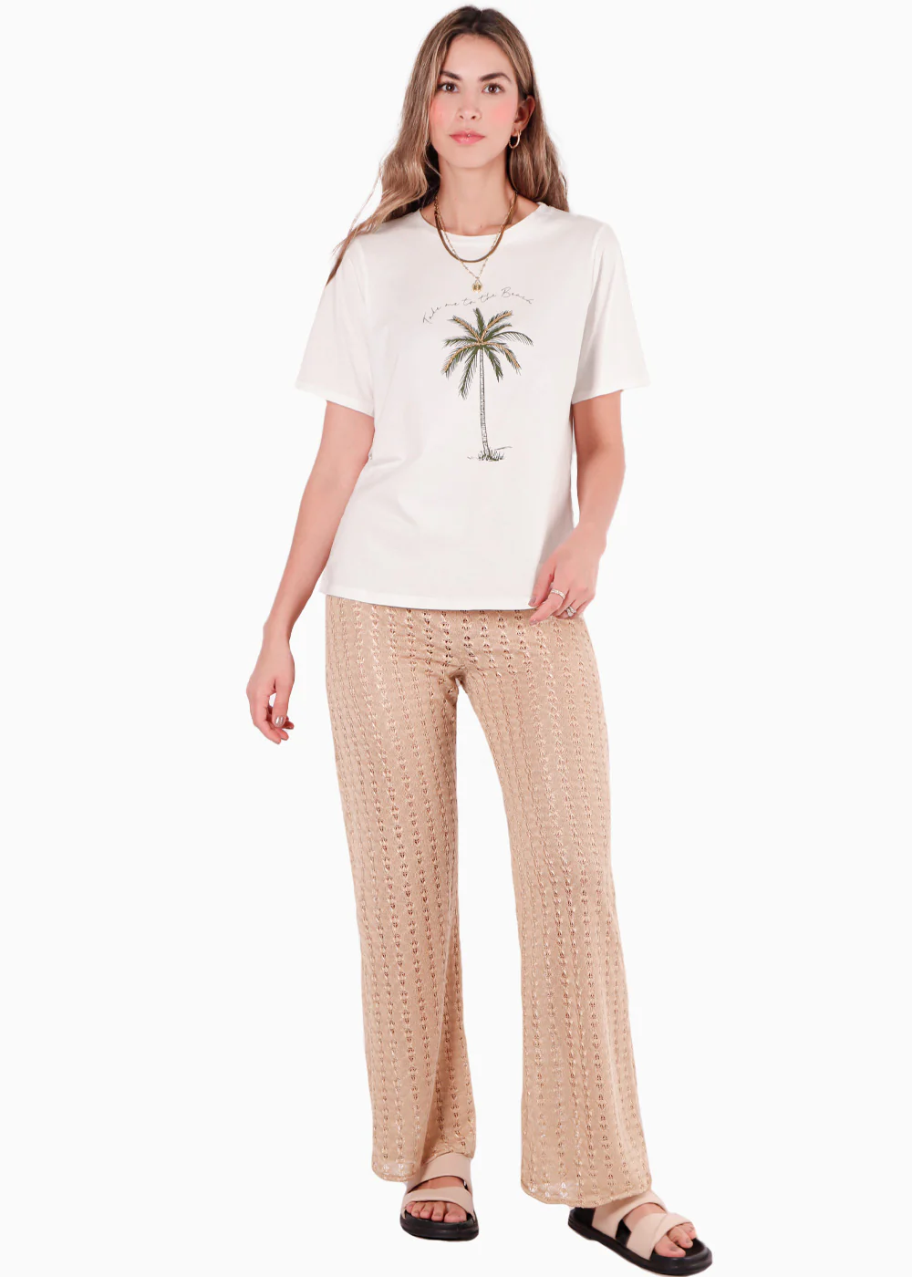 Camiseta básica con estampado de palmera "Joy in summer" - JEMIMA - Image 4