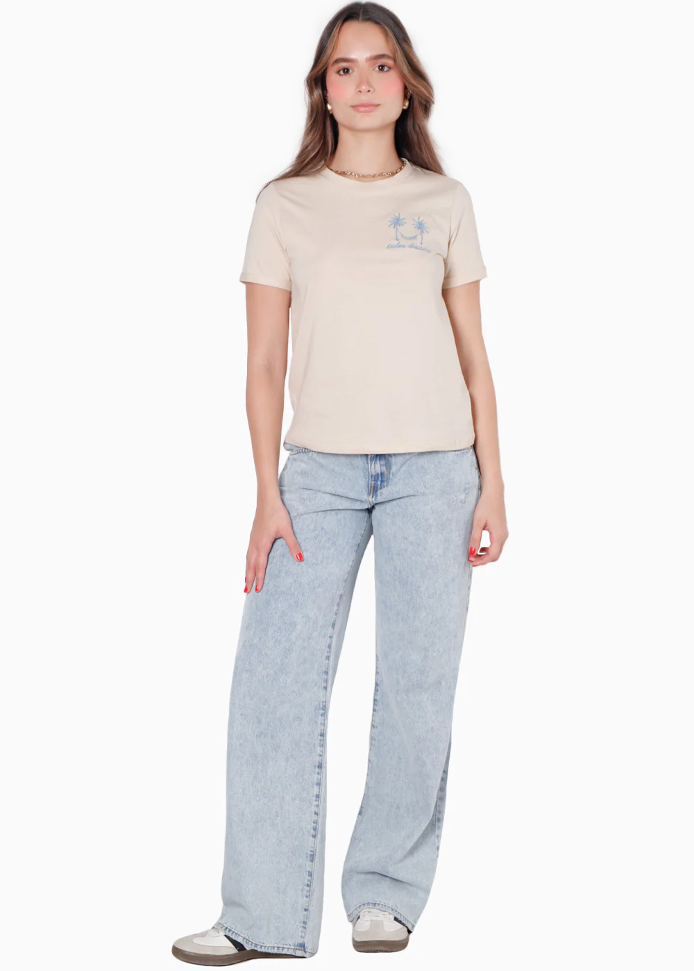 Camiseta con bordado "Palm Dreams" - MILA - Image 4