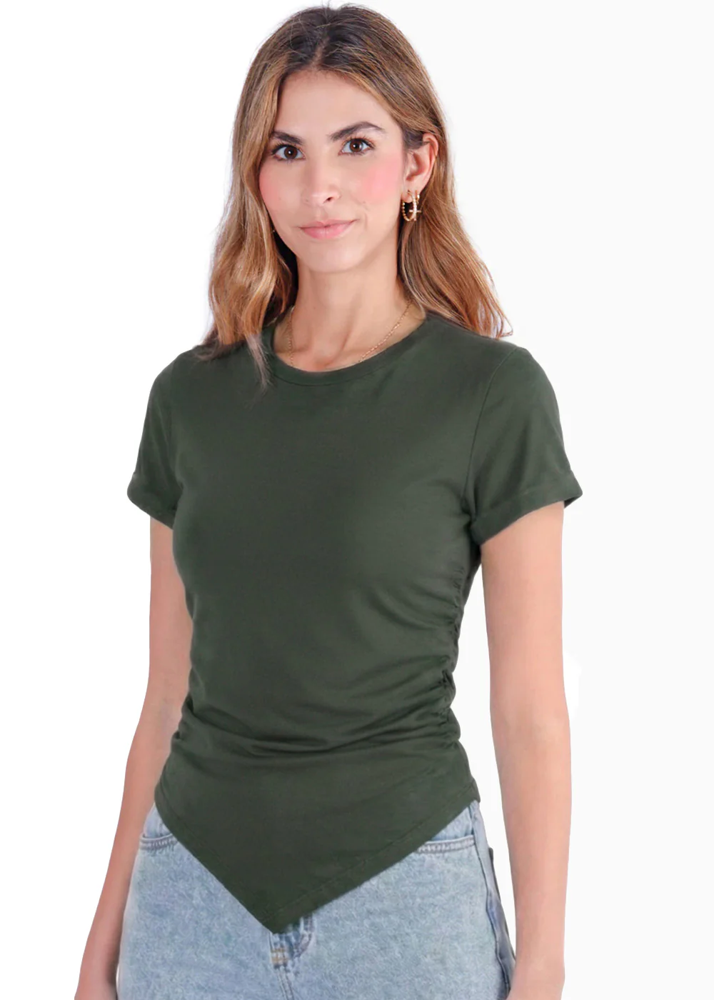 Camiseta con frente en largo en punta - CHICAGO.VERDE - Image 2