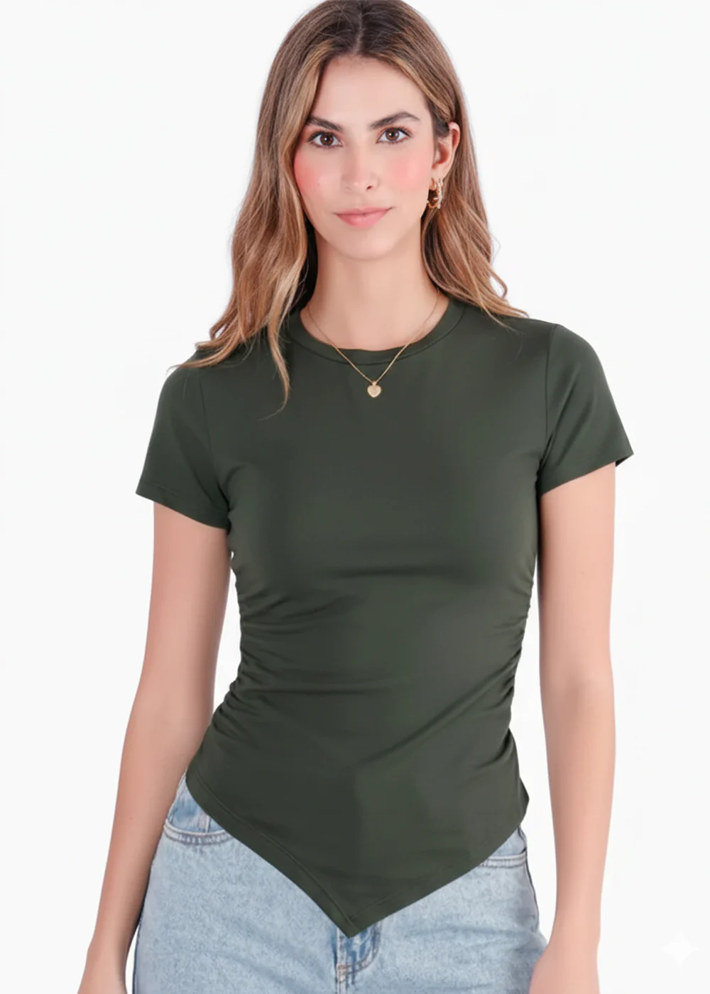 Camiseta con frente en largo en punta - CHICAGO.VERDE - Image 5