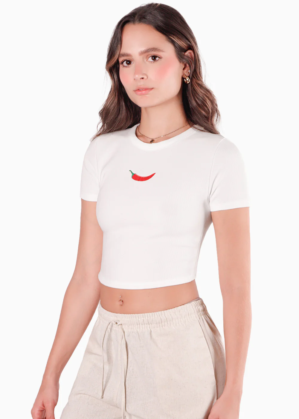 Camiseta crop y bordado - PERLA - Image 2