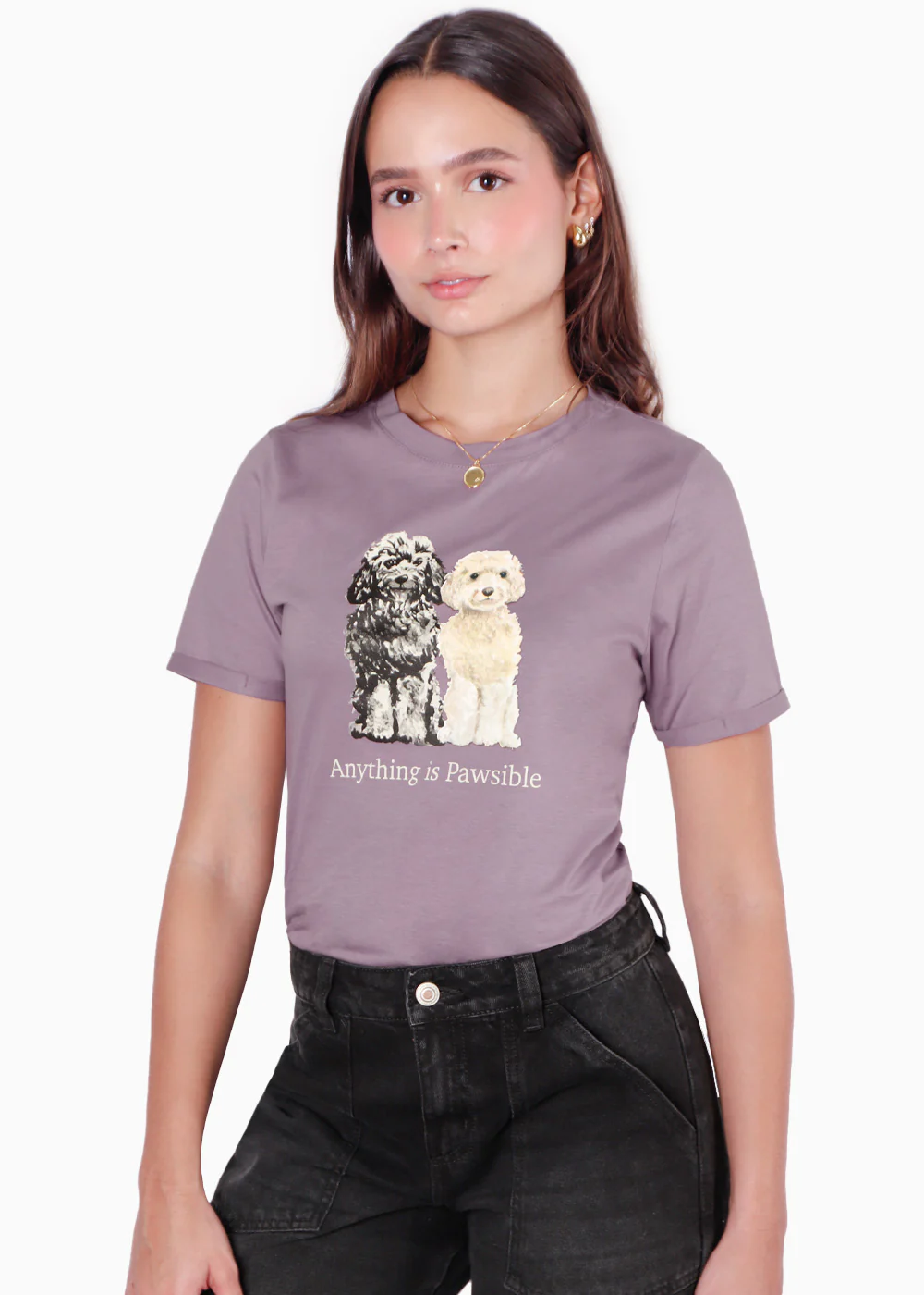 Camiseta estampada "Anything is pawsible" - FLORIE - Image 3