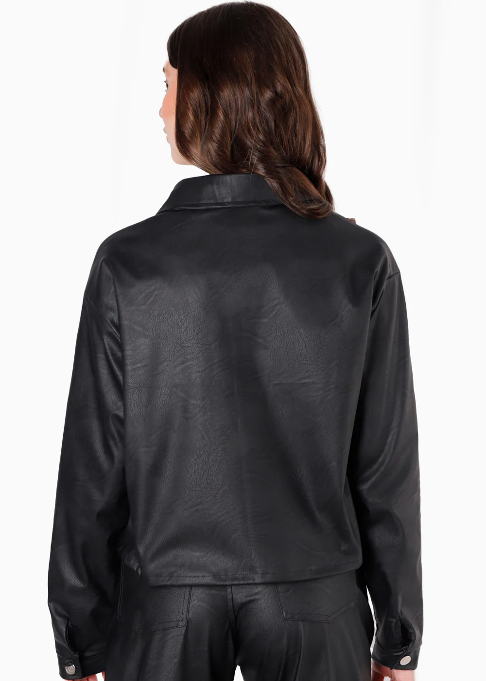 Chaqueta tipo cuero con bolsillos y cuello - ALINA - Image 7