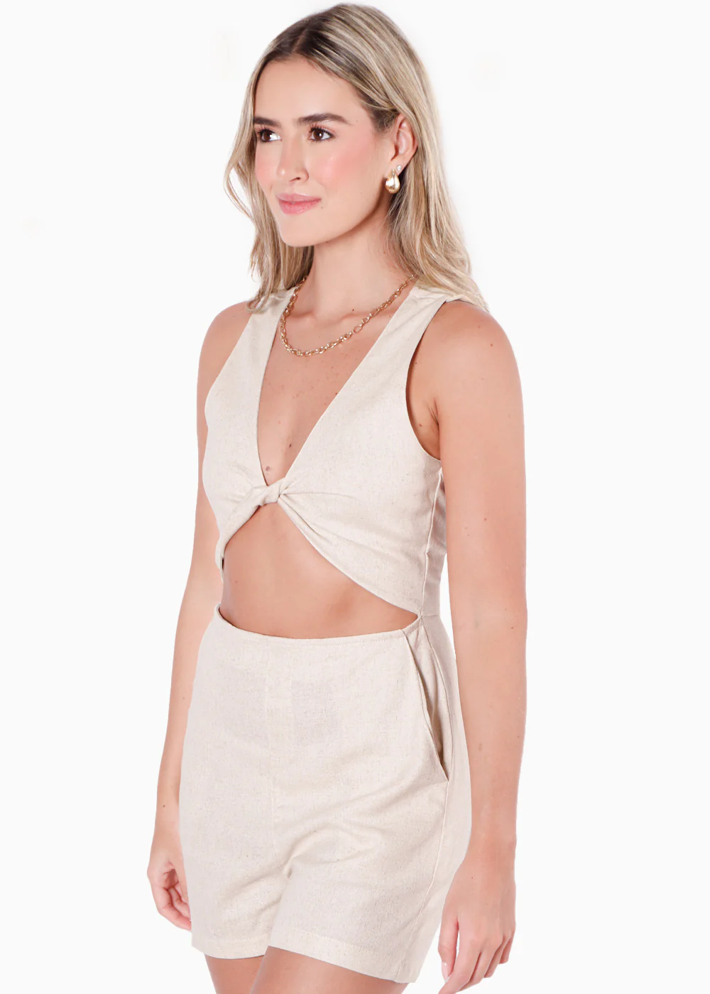 Enterizo de short con abertura y sin mangas - CARISSA - Image 2