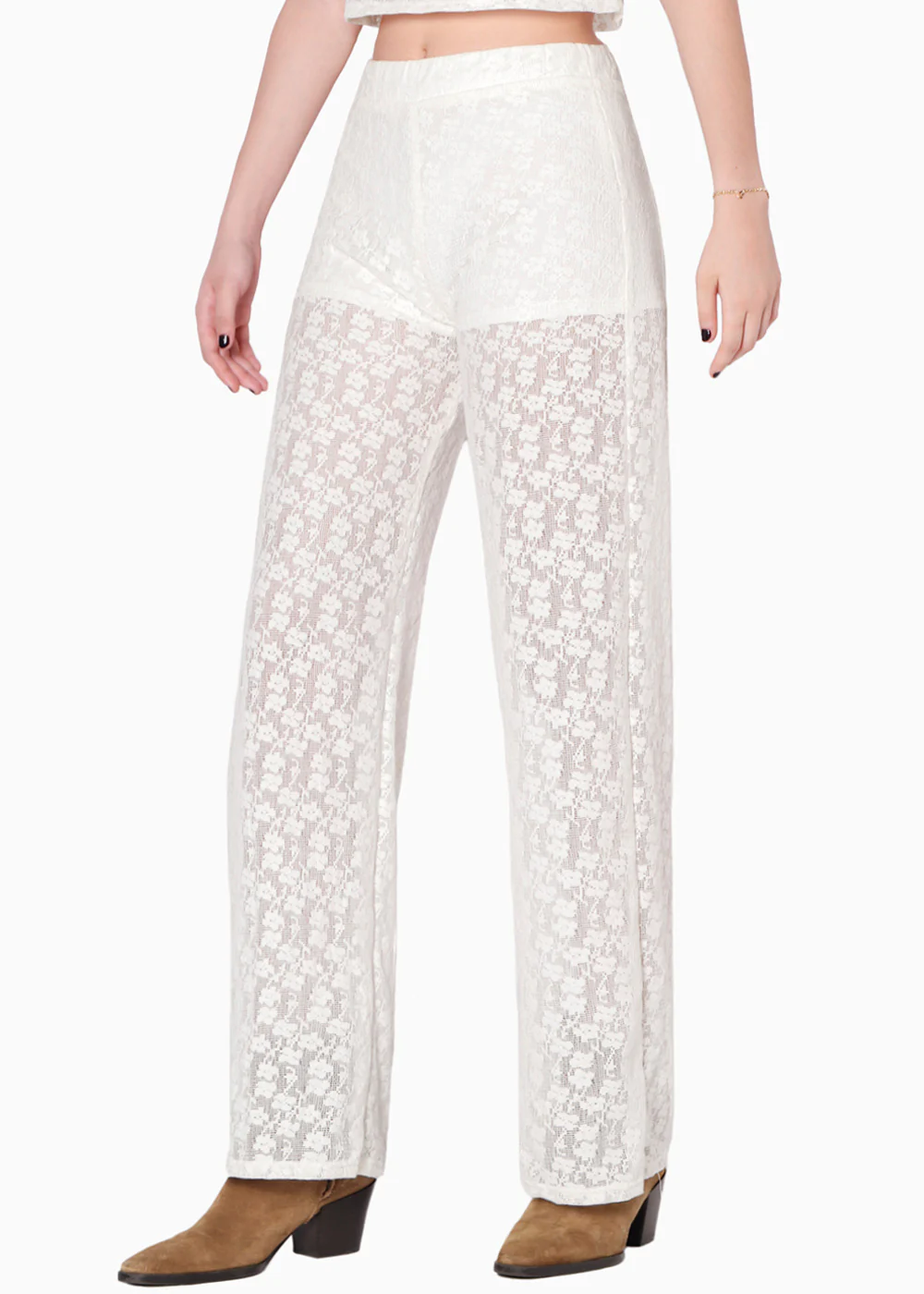 Pantalón recto de encaje y con elástico en cintura - DOROTHA - Image 2