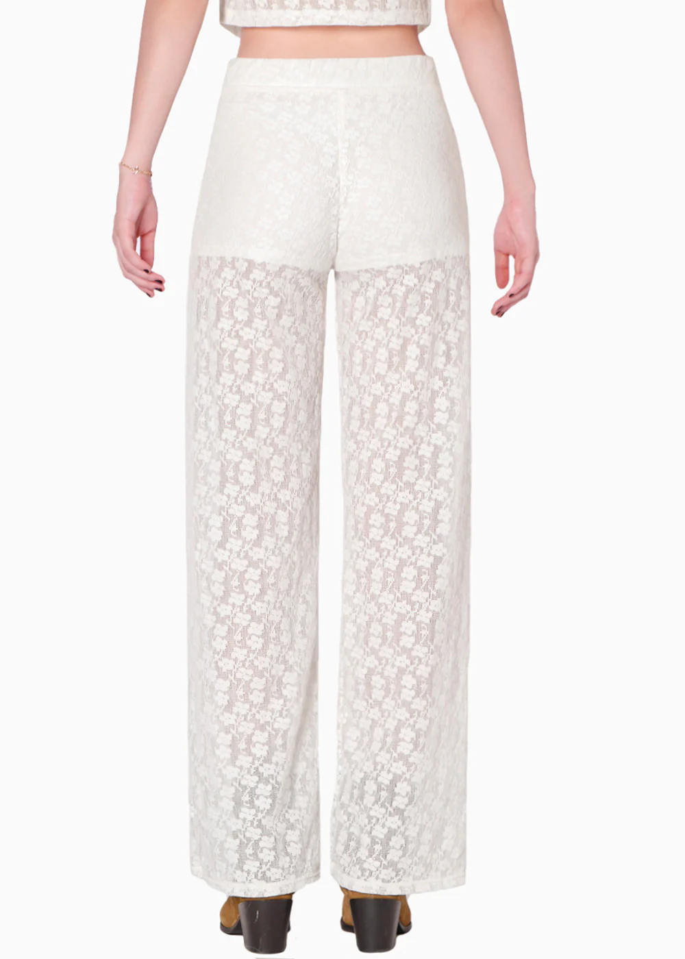 Pantalón recto de encaje y con elástico en cintura - DOROTHA - Image 3