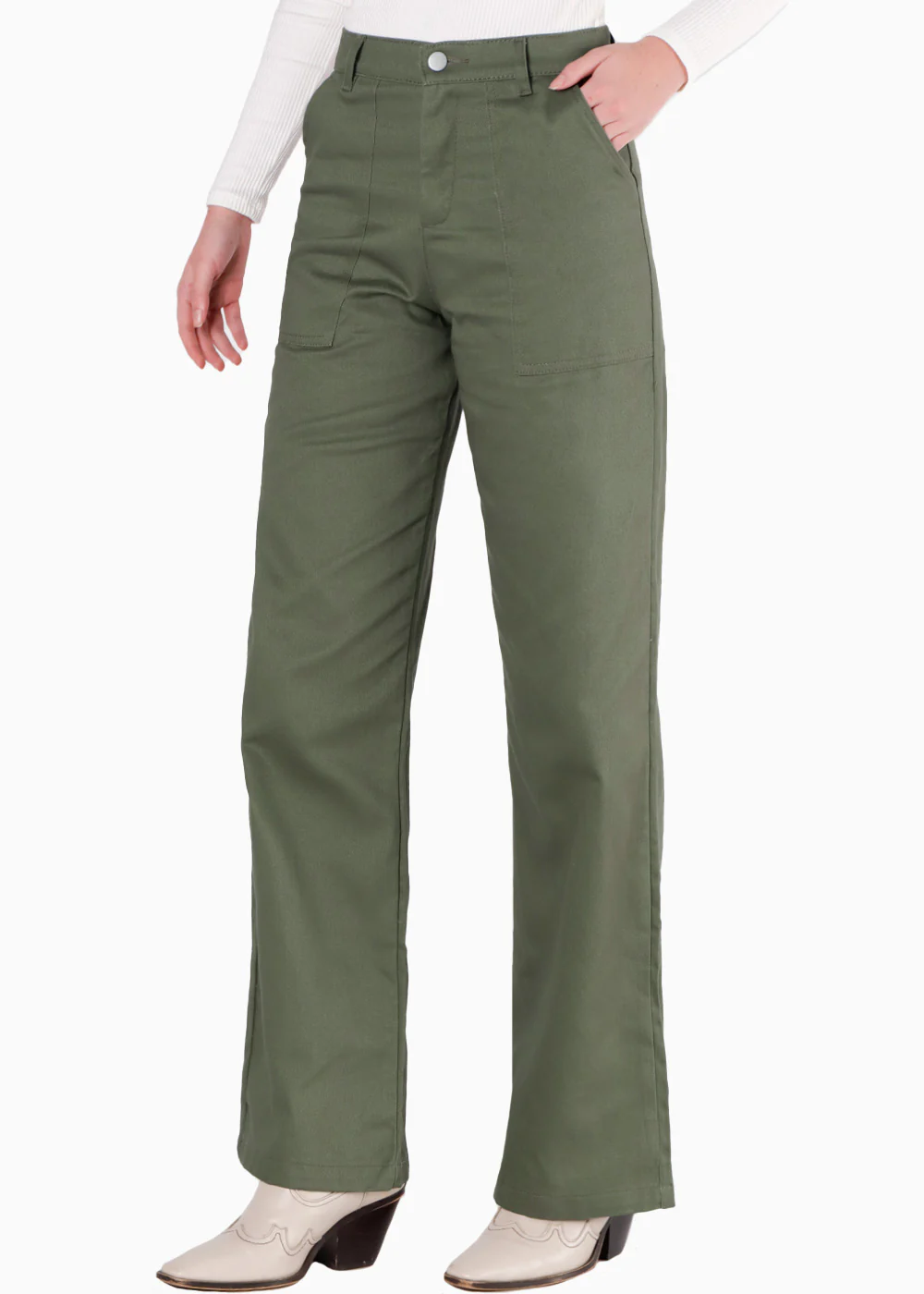 Pantalón recto de tiro alto con bolsillos - AGATHA - Image 2