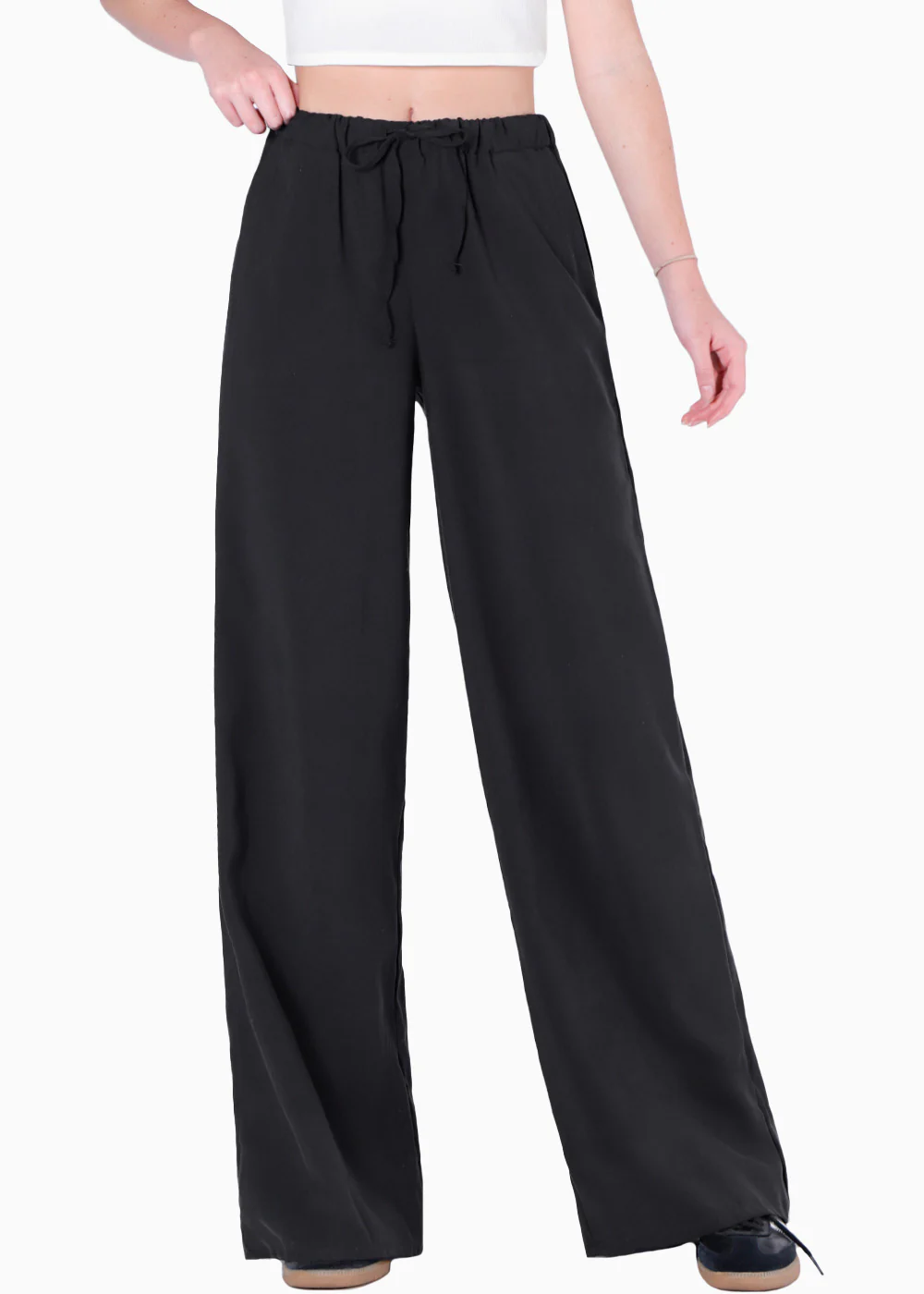 Pantalón wide leg con elástico en cintura y anudado - ABELLA - Image 4