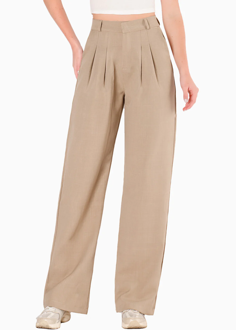 Pantalón wide leg con prenses - BASILIA - Image 4