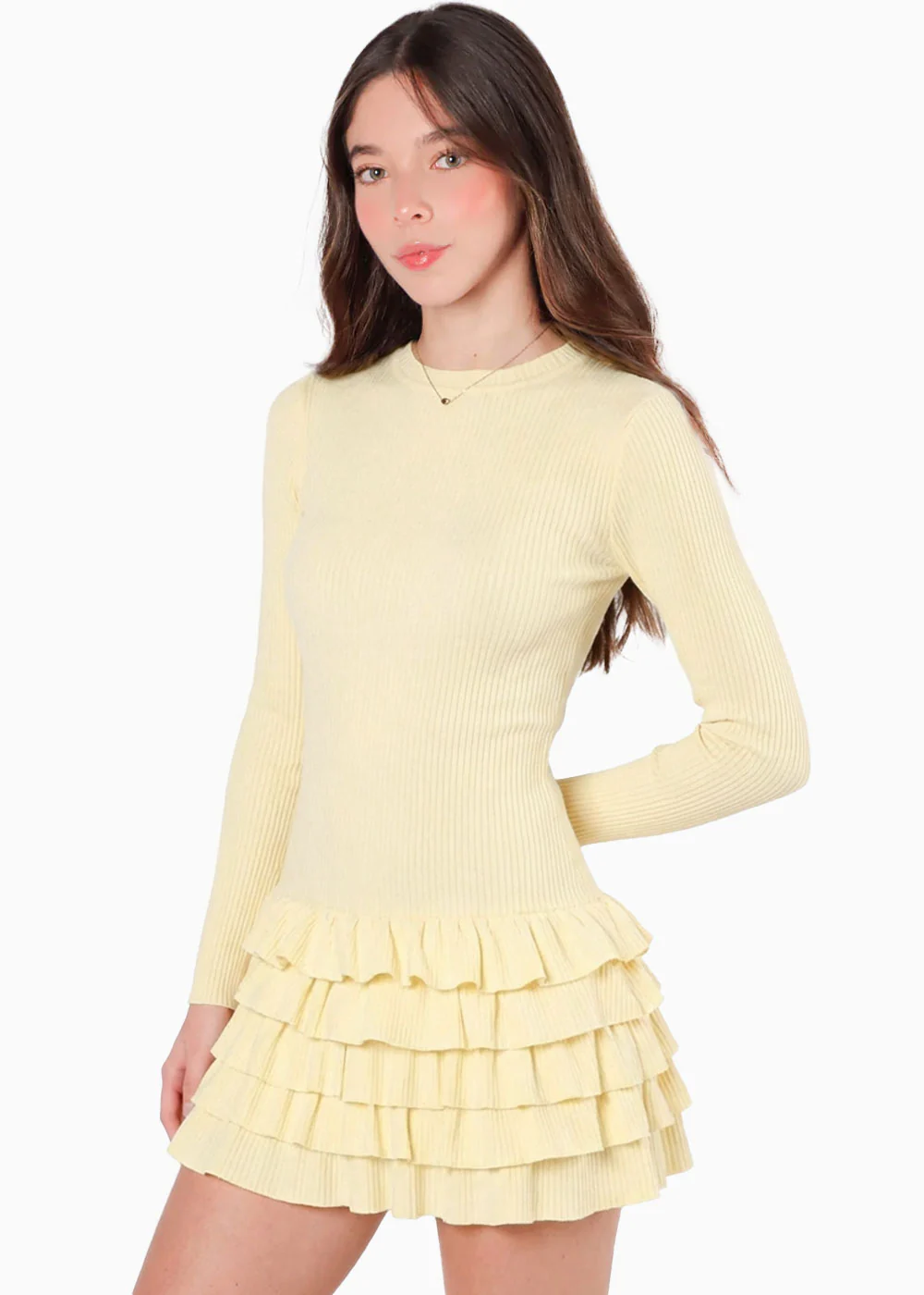 Vestido corto manga larga y falda con boleros - OTOÑO.AMARILLO - Image 2