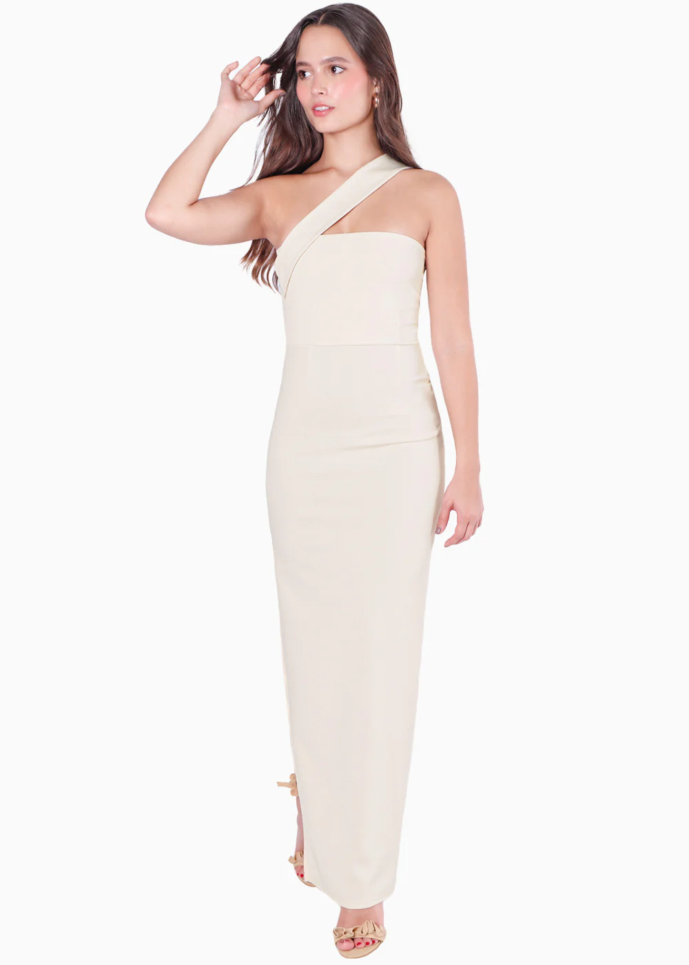 Vestido largo strapless con cargadera en diagonal - FATMA - Image 3